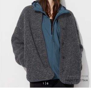 UNIQLO PILE LINED FLEECE RELAXED SILHOUETTE CARDIGAN